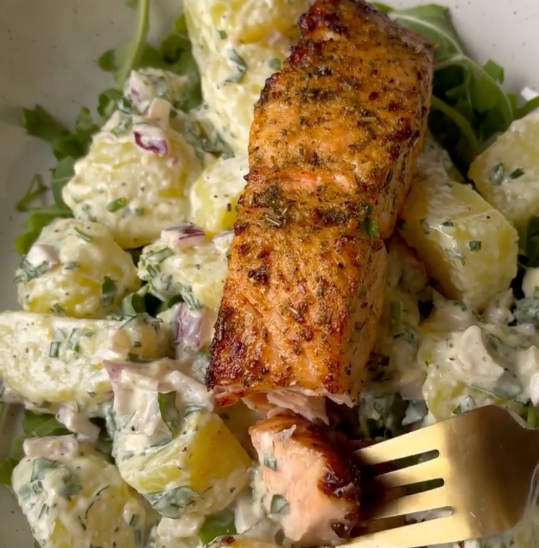 Salmon with Potato Salad Recipe